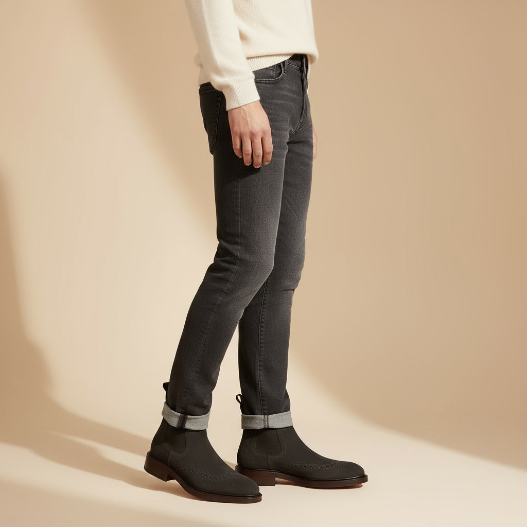 Botki Męskie Skórzane Chelsea – Wygodne i Eleganckie na Co Dzień