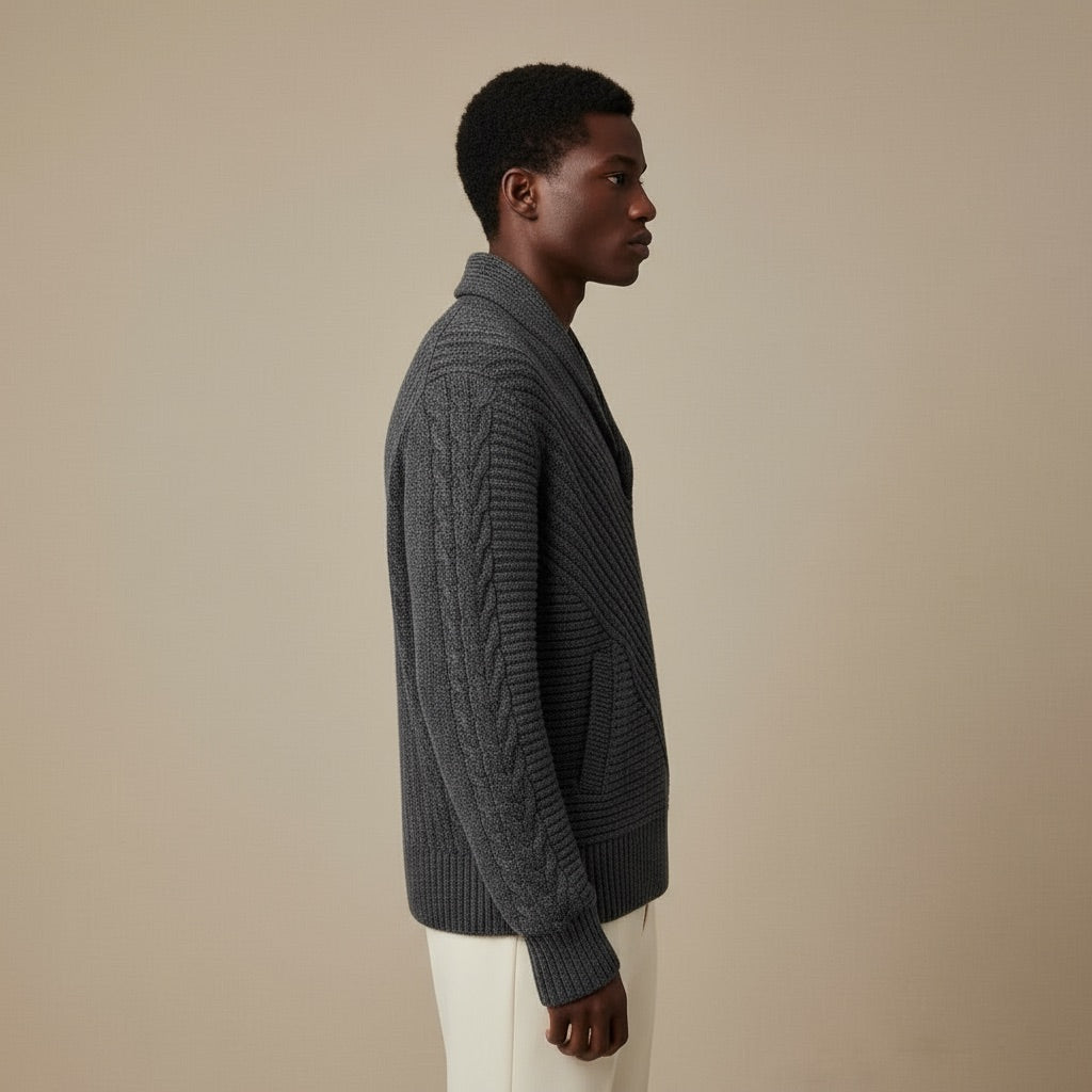 Kardigan Męski z Kapturem – Ciepły i Stylowy na Chłodne Dni