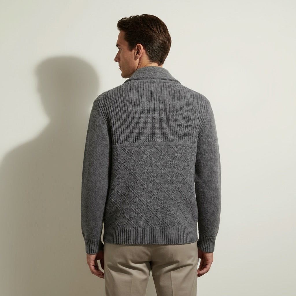 Kardigan Męski z Kołnierzem Szalowym – Elegancki i Wygodny