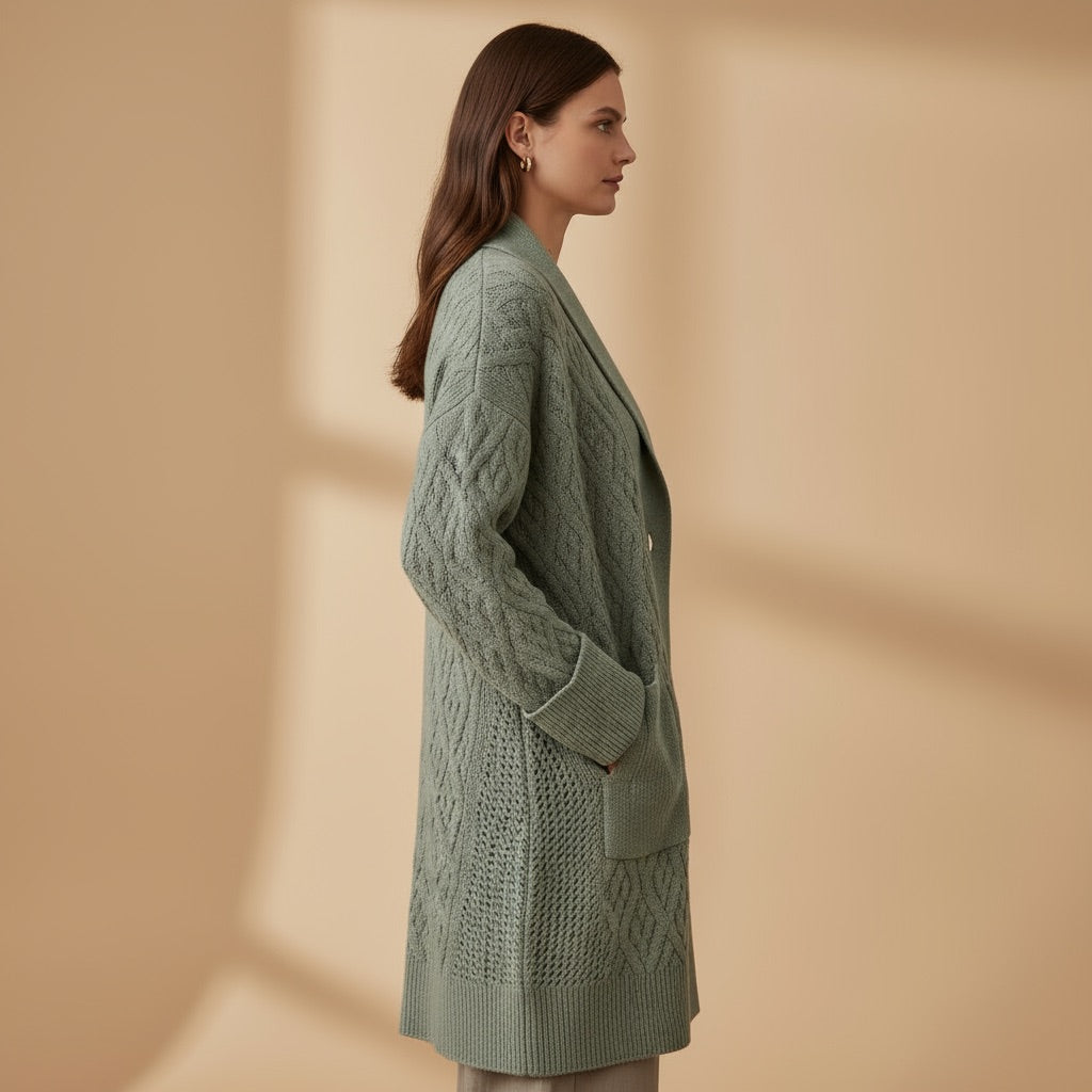 Kardigan Damski Oversize – Gruby, Wygodny z Praktycznymi Kieszeniami