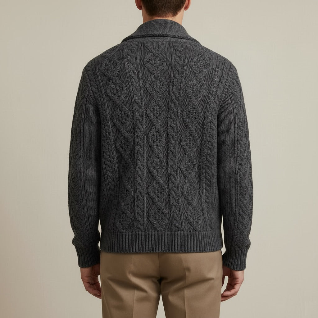 Kardigan Męski z Kwartowym Zamkiem – 100% Bawełna dla Komfortu