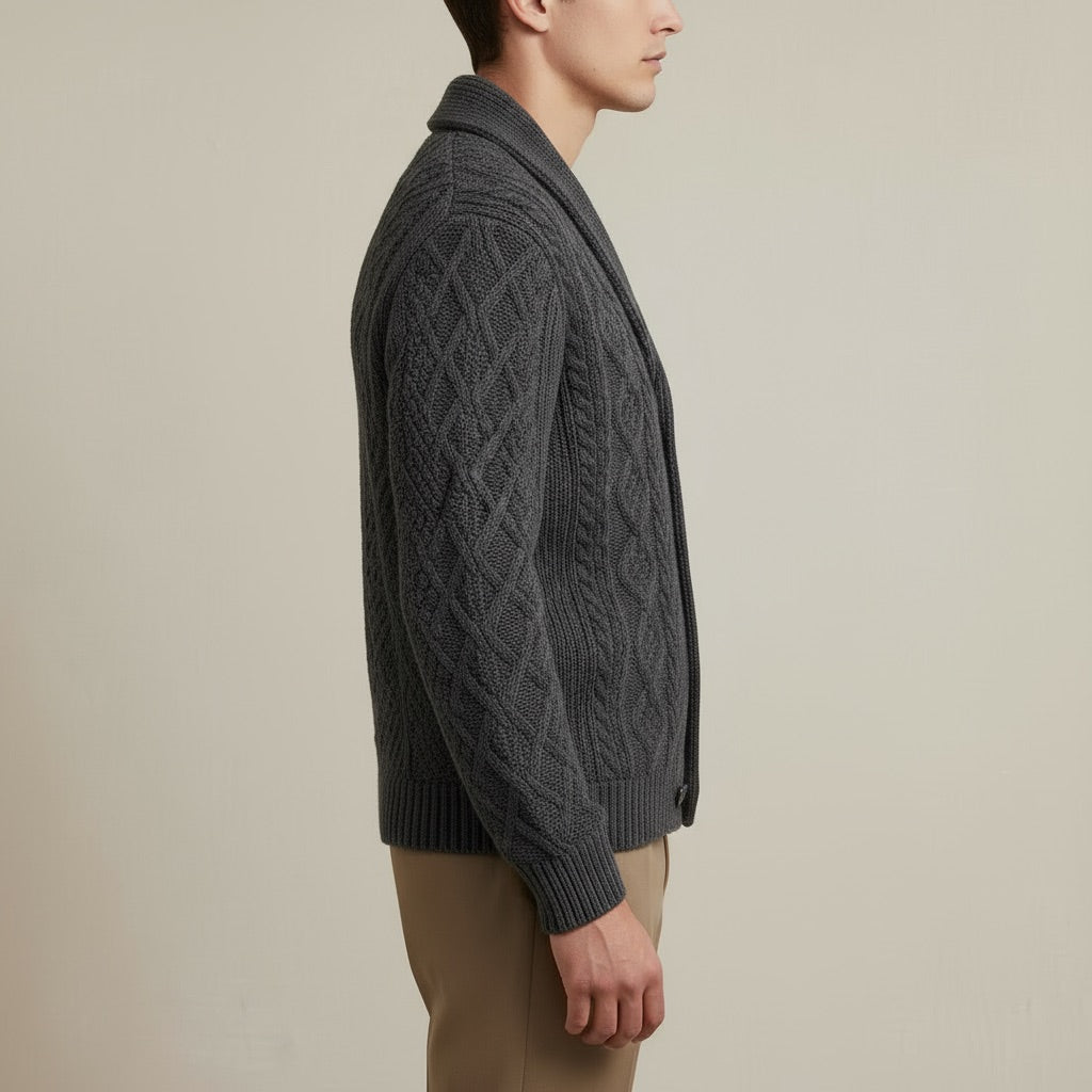 Kardigan Męski z Kwartowym Zamkiem – 100% Bawełna dla Komfortu